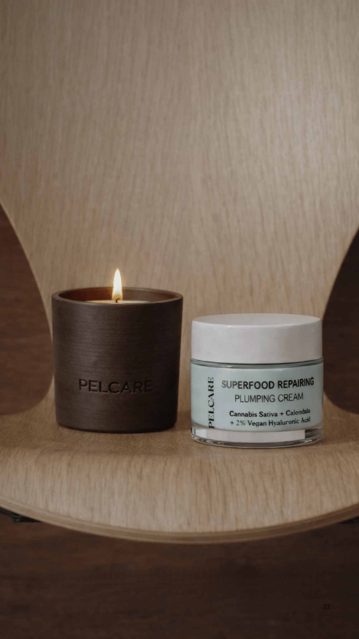 Pelcare Calming Ritual Set with Superfood Repairing Plumping Cream and Saffron Soya Candle