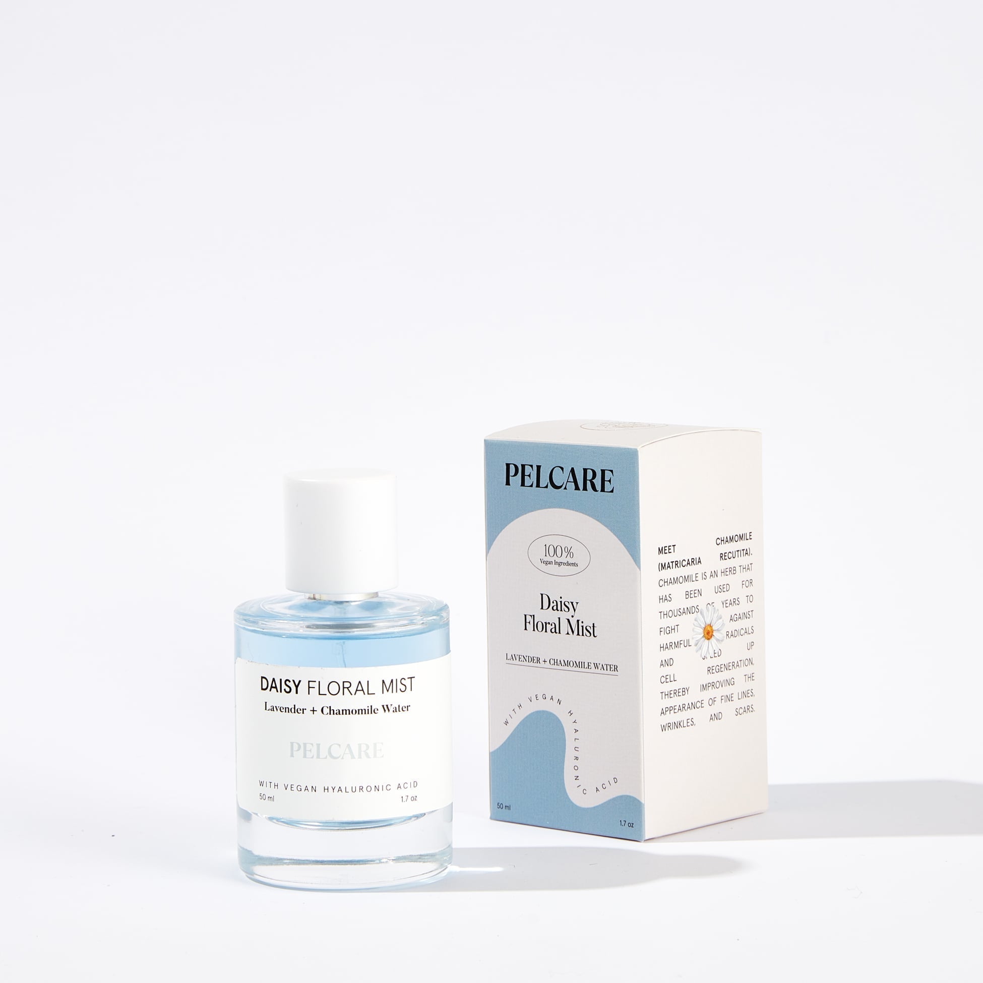 Pelcare Daisy Floral Mist calming hydrating face mist with chamomile and lavender